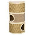 Load image into Gallery viewer, Cat Condo 3 Story Three Holes with Sisal Seaweed Scratching Cover Surface, Cat Tower for Indoor Cats, 15" x 28", Khaki and Brown