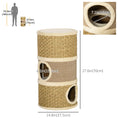 Load image into Gallery viewer, Cat Condo 3 Story Three Holes with Sisal Seaweed Scratching Cover Surface, Cat Tower for Indoor Cats, 15" x 28", Khaki and Brown
