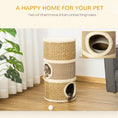 Load image into Gallery viewer, Cat Condo 3 Story Three Holes with Sisal Seaweed Scratching Cover Surface, Cat Tower for Indoor Cats, 15" x 28", Khaki and Brown