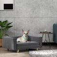 Load image into Gallery viewer, Dog Sofa Bed, Elevated Dog Couch for Medium and Small Dogs, with Soft Cushion, Removable and Washable Cover, Grey