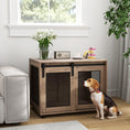 Load image into Gallery viewer, Dog Crate Furniture, Dog Cage End Table with Sliding Door, Pet Kennel for Medium Breeds, 80 x 58.5 x 63cm, Walnut Brown