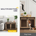 Load image into Gallery viewer, Dog Crate Furniture, Dog Cage End Table with Sliding Door, Pet Kennel for Medium Breeds, 80 x 58.5 x 63cm, Walnut Brown
