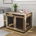 Load image into Gallery viewer, Dog Crate Furniture, Dog Cage End Table with Sliding Door, Pet Kennel for Medium Breeds, 80 x 58.5 x 63cm, Walnut Brown