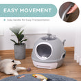 Load image into Gallery viewer, Enclosed Cat Litter Box, Covered Litter Box with Lid and Scoop, Cat Box Enclosure with Pull-out Drawer Type, Front Door and Skylight, Easy to Clean, Grey