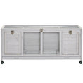Gallery viewerに画像を読み込む, PawHut Wooden Rabbit Hutch, Bunny Cage with Wheels, Dividers, Openable Roof, Removable Trays, Small Animal Cages for 1-2 Rabbits, Indoor Outdoor Use, Light Gray