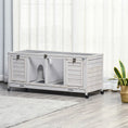 Gallery viewerに画像を読み込む, PawHut Wooden Rabbit Hutch, Bunny Cage with Wheels, Dividers, Openable Roof, Removable Trays, Small Animal Cages for 1-2 Rabbits, Indoor Outdoor Use, Light Gray