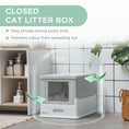 Load image into Gallery viewer, PawHut Fully Enclosed Cat Litter Box with Scoop, Hooded Cat Litter House with Drawer Type Tray, Foldable Smell Proof Cat Potty with Front Entry, Top Exit, Portable Pet Toilet with Large Space, Gray