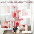 Load image into Gallery viewer, Cat Tree, 70" Multi-Level Cat Tower for Indoor with 2 Condos, 2 Plush Top Perches, Hammock, Platforms, Toy Balls, Sisal Scratching Posts and Board, Pink