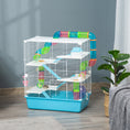 Load image into Gallery viewer, 5 Tier Hamster Cage, Gerbil Cage with Tube, Water Bottle, Exercise Wheel, Food Dish, 59L x 36W x 69H cm - Light Blue