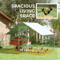 Load image into Gallery viewer, Walk-in Chicken Run, Galvanised Chicken Coop with Water-Resistant and UV-Resistant Cover, Feeding Door, Hanging Feeder, Perch, Hen Poultry House, for 6-8 Chickens, Ducks, Rabbits, Geese