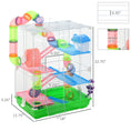 Load image into Gallery viewer, PawHut 18" 5 Tier Hamster Cage with Tubes and Tunnels, Small Animal Cage with Portable Carry Handle, Gerbil Cage with Water Bottle, Food Dish, Exercise Wheel
