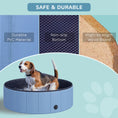 Load image into Gallery viewer, Dog Paddling Pool, Foldable Dog Pool, Leakproof & Hard Plastic, Portable Pet Bathtub with Non-Slip Base & Drainage Hole, for Indoors, Outdoors, Garden, Patio, 100 x 30 cm, Blue