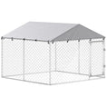 Load image into Gallery viewer, Outdoor Dog Kennel Dog Run with Waterproof, UV Resistant Cover, Dual Lock and Flexible Door for Small and Medium Sized Dogs, Chickens, Ducks, 7.5' x 7.5' x 5.6', Silver