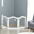 Load image into Gallery viewer, Freestanding Pet Gate Wooden Dog Gate with Support Feet Foldable Pet Fence Safety Barrier for the House Doorway Stairs White