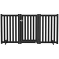 Load image into Gallery viewer, 31.5"H Foldable Dog Gate with Door, 3 Panels Freestanding Pet Gate Barriers Indoor with Support Feet, Puppy Fence for Small Medium Dogs, Black