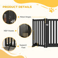 Load image into Gallery viewer, 31.5"H Foldable Dog Gate with Door, 3 Panels Freestanding Pet Gate Barriers Indoor with Support Feet, Puppy Fence for Small Medium Dogs, Black