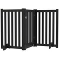 Load image into Gallery viewer, 31.5"H Foldable Dog Gate with Door, 3 Panels Freestanding Pet Gate Barriers Indoor with Support Feet, Puppy Fence for Small Medium Dogs, Black