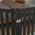Load image into Gallery viewer, 31.5"H Foldable Dog Gate with Door, 3 Panels Freestanding Pet Gate Barriers Indoor with Support Feet, Puppy Fence for Small Medium Dogs, Black
