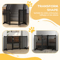 Load image into Gallery viewer, 31.5"H Foldable Dog Gate with Door, 3 Panels Freestanding Pet Gate Barriers Indoor with Support Feet, Puppy Fence for Small Medium Dogs, Black