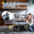 Load image into Gallery viewer, Dog Pen, Pet Playpen, Portable Foldable Dog Cat Playpen Soft Pet Cage with Storage Bag for Puppies, Rabbits, Kittens, Guinea Pigs, 74 x 60 x 45cm - Grey