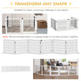 Load image into Gallery viewer, Wooden Pet Gate, Dog Safety Barrier, Freestanding Foldable Fence, w/ 6 Panels, 2 Support Feet, for House Doorway Stairs, Small & Medium Dogs, White