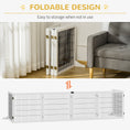 Load image into Gallery viewer, Wooden Pet Gate, Dog Safety Barrier, Freestanding Foldable Fence, w/ 6 Panels, 2 Support Feet, for House Doorway Stairs, Small & Medium Dogs, White