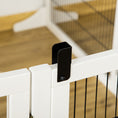 Load image into Gallery viewer, PawHut Wooden Dog Gate, 170" Freestanding Pet Gate, 6-Panel Foldable Dog Safety Barrier with 2 Support Feet for House Doorway Stairs, Small and Medium Dogs, White
