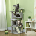 Load image into Gallery viewer, 54" Cat Tree, Cat Tower for Indoor Cats with Scratching Posts, Cat Condos, Bed, Platforms, Ramp, Toy Ball, Cat Activity Center, Light Grey