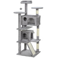Load image into Gallery viewer, 54" Cat Tree, Cat Tower for Indoor Cats with Scratching Posts, Cat Condos, Bed, Platforms, Ramp, Toy Ball, Cat Activity Center, Light Grey