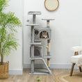 Load image into Gallery viewer, 54" Cat Tree, Cat Tower for Indoor Cats with Scratching Posts, Cat Condos, Bed, Platforms, Ramp, Toy Ball, Cat Activity Center, Light Grey