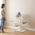 Load image into Gallery viewer, Modern Cat Tree Tower 115 cm Branch Design with Washable Beds, Cat Tower with Sisal Scratching Post, Holds 1 Cat up to 6kg