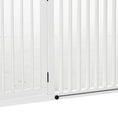 Load image into Gallery viewer, PawHut Adjustable Wooden Pet Gate, Freestanding Dog Fence for Doorway, Hall, 3 Panels w/ Safety Barrier, Lockable Door, White, 44.5"-65.25" L x 14.25" H