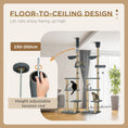 Load image into Gallery viewer, Floor to Ceiling Cat Tree, 90.5" - 98.5" Adjustable Height Cat Tower with Scratching Post, Dangling Balls, Platforms, Bed, Hammock, Grey
