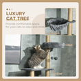 Load image into Gallery viewer, Floor to Ceiling Cat Tree, 90.5" - 98.5" Adjustable Height Cat Tower with Scratching Post, Dangling Balls, Platforms, Bed, Hammock, Grey