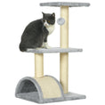 Load image into Gallery viewer, Cat Tree Tower for Indoor Cats, 28 Inches Climbing Activity Center w/ Sisal Scratching Post, Pad, Arc Perch, Hanging Ball, Toy, Light Grey and Cream White