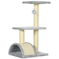 Load image into Gallery viewer, Cat Tree Tower for Indoor Cats, 28 Inches Climbing Activity Center w/ Sisal Scratching Post, Pad, Arc Perch, Hanging Ball, Toy, Light Grey and Cream White