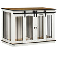 Load image into Gallery viewer, PawHut Dog Crate Furniture with Divider, Dog Crate End Table for Small to Large Dogs, Large Indoor Dog Kennel with Double Doors, 47"W x 23.5"D x 35"H, White