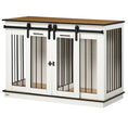Load image into Gallery viewer, Dog Crate Furniture for Large Dog, Double Dog Cage for Small Dogs with Divider, Sliding Doors - White