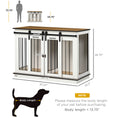Load image into Gallery viewer, PawHut Dog Crate Furniture with Divider, Dog Crate End Table for Small to Large Dogs, Large Indoor Dog Kennel with Double Doors, 47"W x 23.5"D x 35"H, White