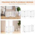 Load image into Gallery viewer, 30"H Foldable Dog Gate with Door, 4 Panels Freestanding Pet Gate Barriers Indoor with Support Feet, Puppy Fence for Dogs, White