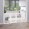 Load image into Gallery viewer, 30"H Foldable Dog Gate with Door, 4 Panels Freestanding Pet Gate Barriers Indoor with Support Feet, Puppy Fence for Dogs, White
