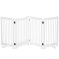 Load image into Gallery viewer, 30"H Foldable Dog Gate with Door, 4 Panels Freestanding Pet Gate Barriers Indoor with Support Feet, Puppy Fence for Dogs, White
