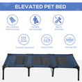Load image into Gallery viewer, PawHut 48" x 36" Breathable Elevated Dog Bed Portable Pet Cot, Raised Pet Bed w/ Carry Bag Steel Frame Breathable Mesh Indoor and Outdoor Dark Blue