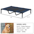 Load image into Gallery viewer, PawHut 48" x 36" Breathable Elevated Dog Bed Portable Pet Cot, Raised Pet Bed w/ Carry Bag Steel Frame Breathable Mesh Indoor and Outdoor Dark Blue