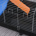 Load image into Gallery viewer, 47" Small Animal Cage, Rolling Bunny Cage, Guinea Pig Cage with Food Dish, Water Bottle, Hay Feeder, Platform, Ramp for Chinchilla, Black