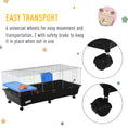 Load image into Gallery viewer, 47" Small Animal Cage, Rolling Bunny Cage, Guinea Pig Cage with Food Dish, Water Bottle, Hay Feeder, Platform, Ramp for Chinchilla, Black