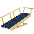 Load image into Gallery viewer, PawHut Dog Ramp, Adjustable 4 Height Pet Ramp, Foldable Wooden Dog Stairs with Non-slip Mat for Small to Large Dogs to Get on High Bed or Sofa Couch, Natural Wood Finish
