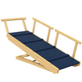 Load image into Gallery viewer, PawHut Dog Ramp, Adjustable 4 Height Pet Ramp, Foldable Wooden Dog Stairs with Non-slip Mat for Small to Large Dogs to Get on High Bed or Sofa Couch, Natural Wood Finish