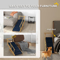 Load image into Gallery viewer, PawHut Dog Ramp, Adjustable 4 Height Pet Ramp, Foldable Wooden Dog Stairs with Non-slip Mat for Small to Large Dogs to Get on High Bed or Sofa Couch, Natural Wood Finish