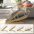 Load image into Gallery viewer, PawHut Dog Ramp, Adjustable 4 Height Pet Ramp, Foldable Wooden Dog Stairs with Non-slip Mat for Small to Large Dogs to Get on High Bed or Sofa Couch, Natural Wood Finish